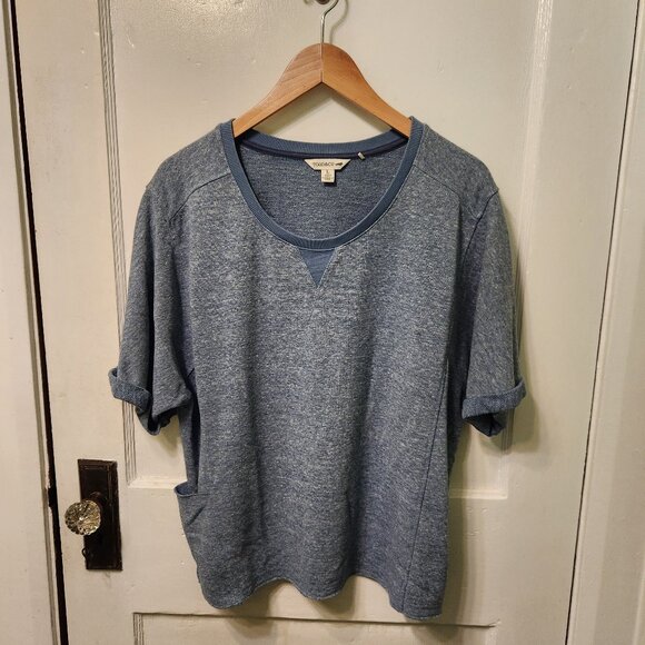 Toad & Co Women's L blue knit top - Picture 1 of 7